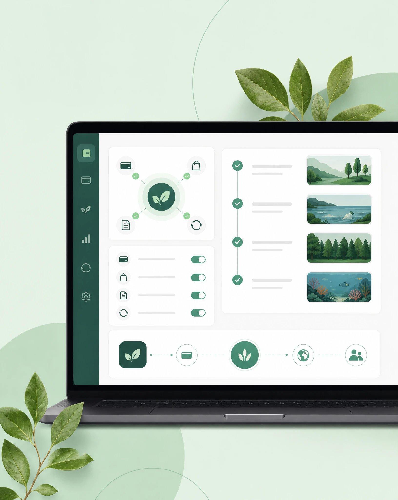 Payment platform merchant dashboard where merchants can enable impact automations for their payments, orders, invoices and subscriptions.