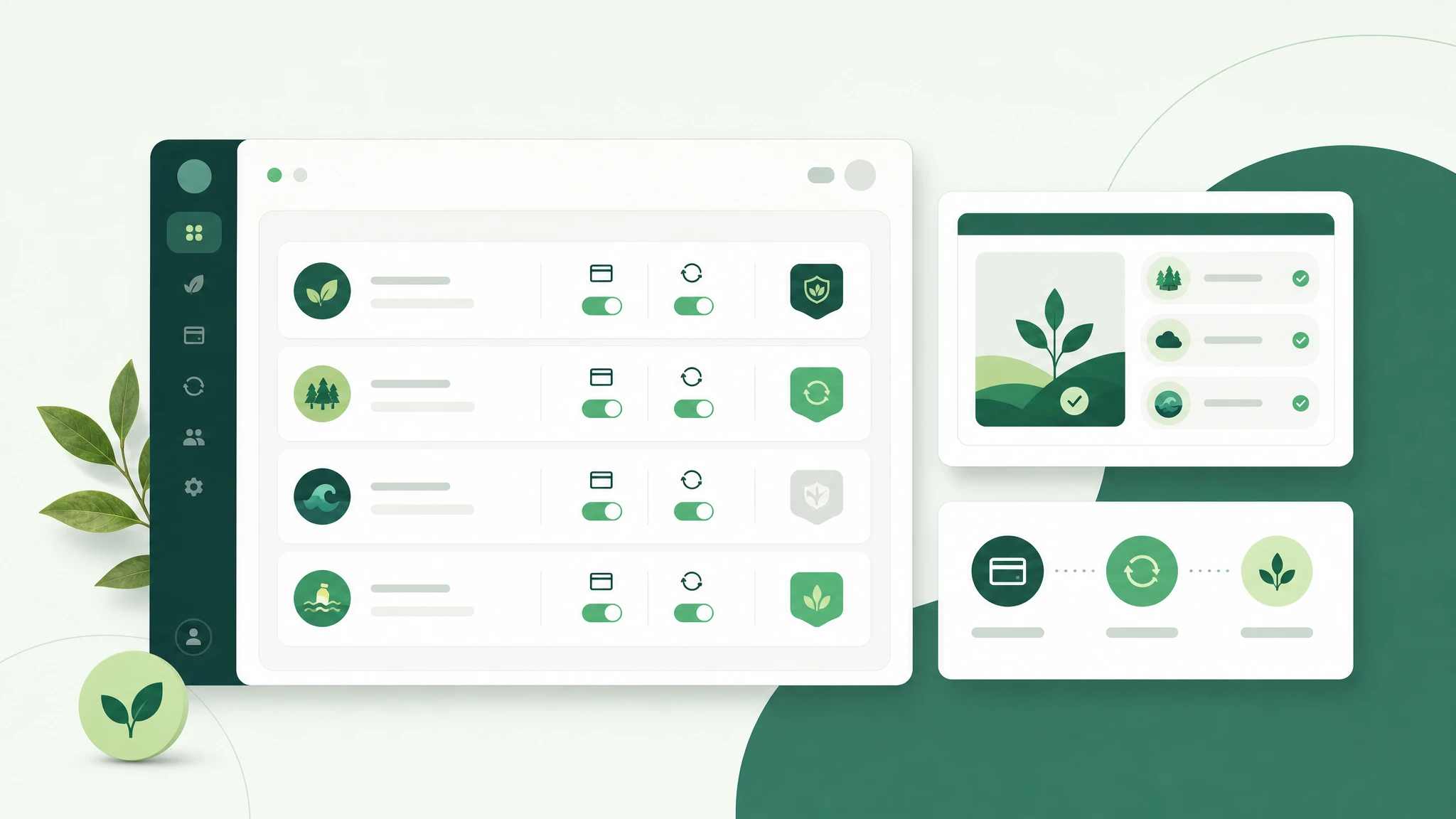 Payment platform dashboard where merchants can enable impact automations for their own payments, subscriptions or invoices.