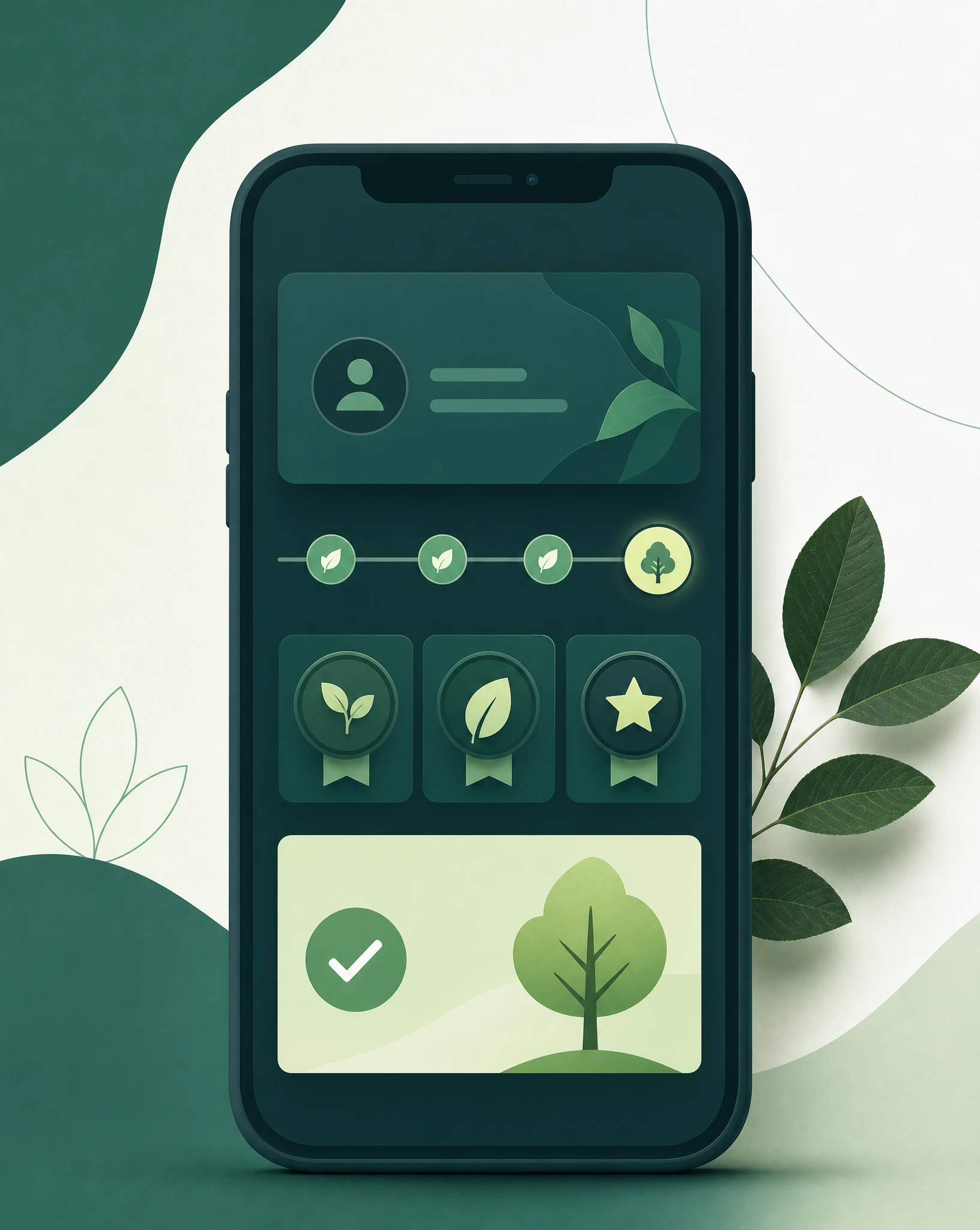 Illustration of a customer loyalty account with tier progress and an unlocked impact reward.