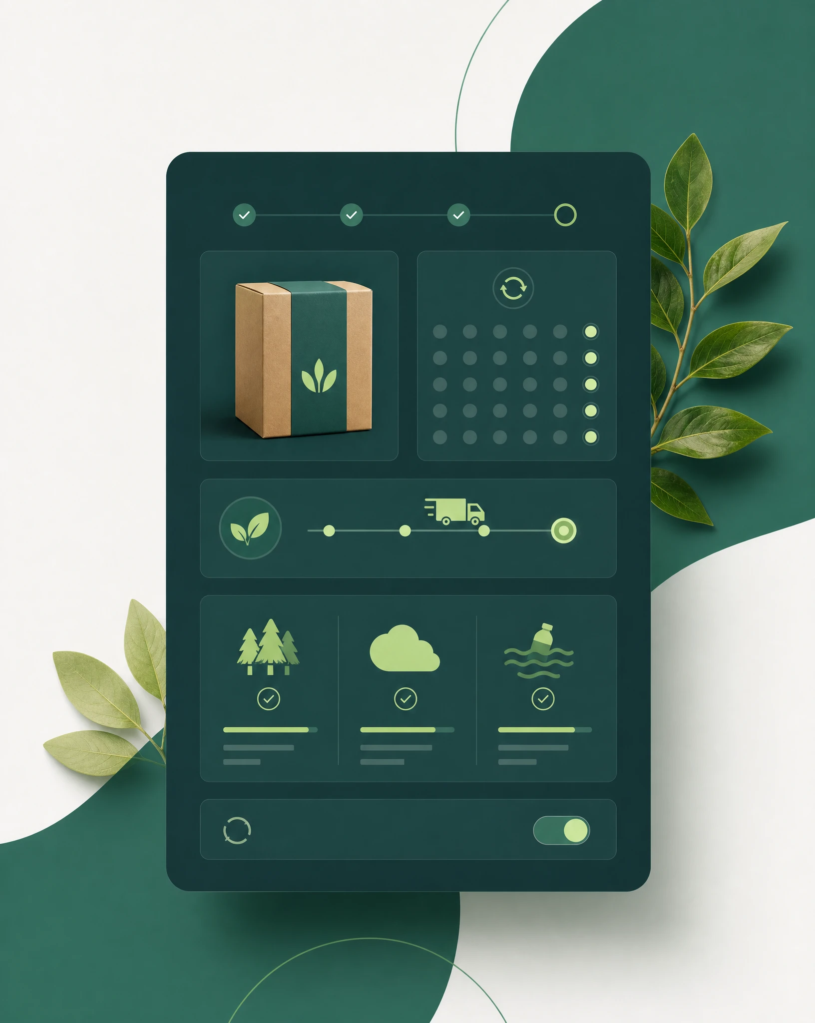Illustration of a subscription billing screen with recurring verified impact.
