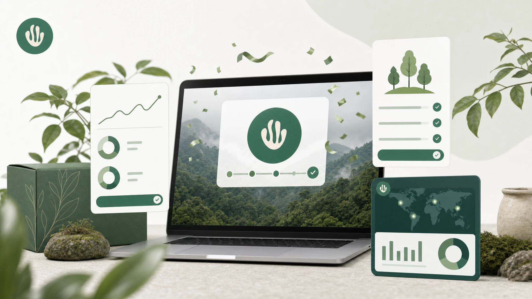 SaaS success screen celebrating a first meaningful product outcome with verified impact.