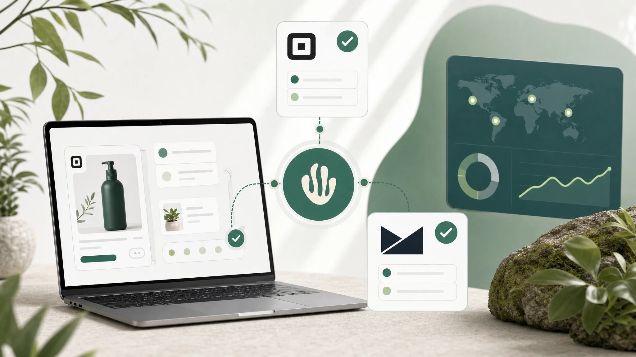 SaaS product launch banner with feature activation connected to verified impact.
