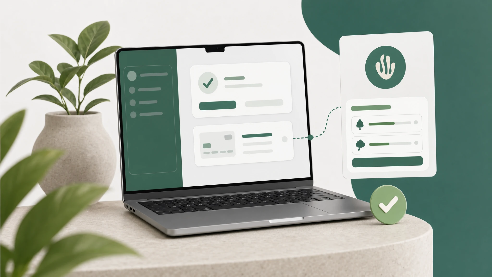 SaaS subscription checkout confirmation with verified impact funded by a new paid plan.